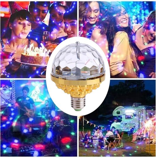 Colorful Rotating Magic Ball Light, Colorful Disco Rotating Magic Ball Light Bulb with Sockets