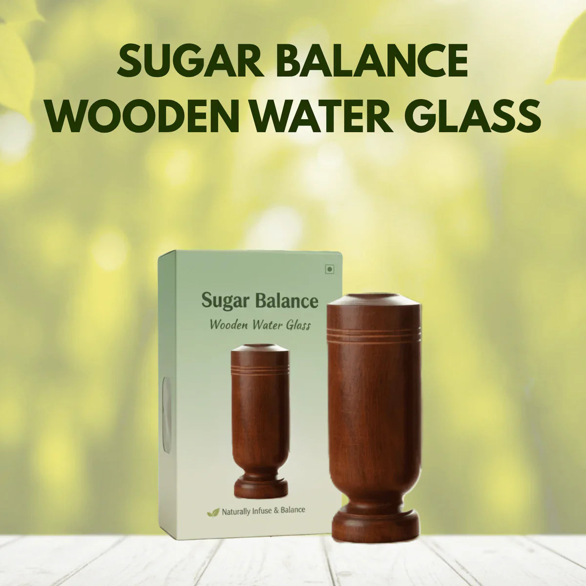 Sugar Balance Wooden Water Glass | Natural Wooden Tumbler | Eco-Friendly Drinkware | Buy 1 Get 1 Free