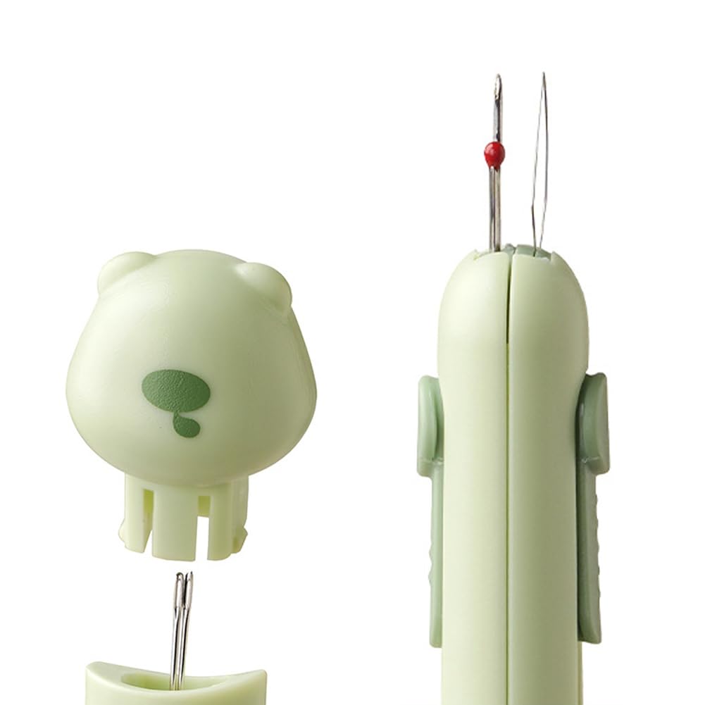 3 in 1 Needle Threader Tool Set with 2 Needle, Sewing Needle Threader, DIY Needle Threader Hand Machine Sewing Tool with Seam Ripper for Sewing Crafting
