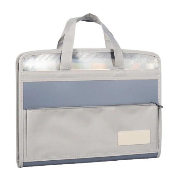 Folder Bag for Certificates and Documents, 13 Pockets A4 Size Expanding File Folder Bag, Waterproof Documents Organiser with Zipper Closure, Handle and Front Compartment (Multicoloured Pack of 1)