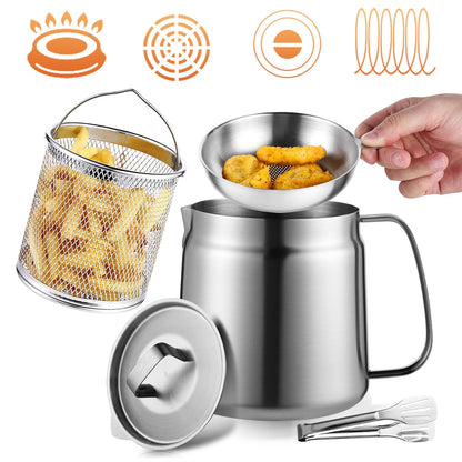 2-in-1 Stainless Steel Multifunctional Oil Strainer Pot