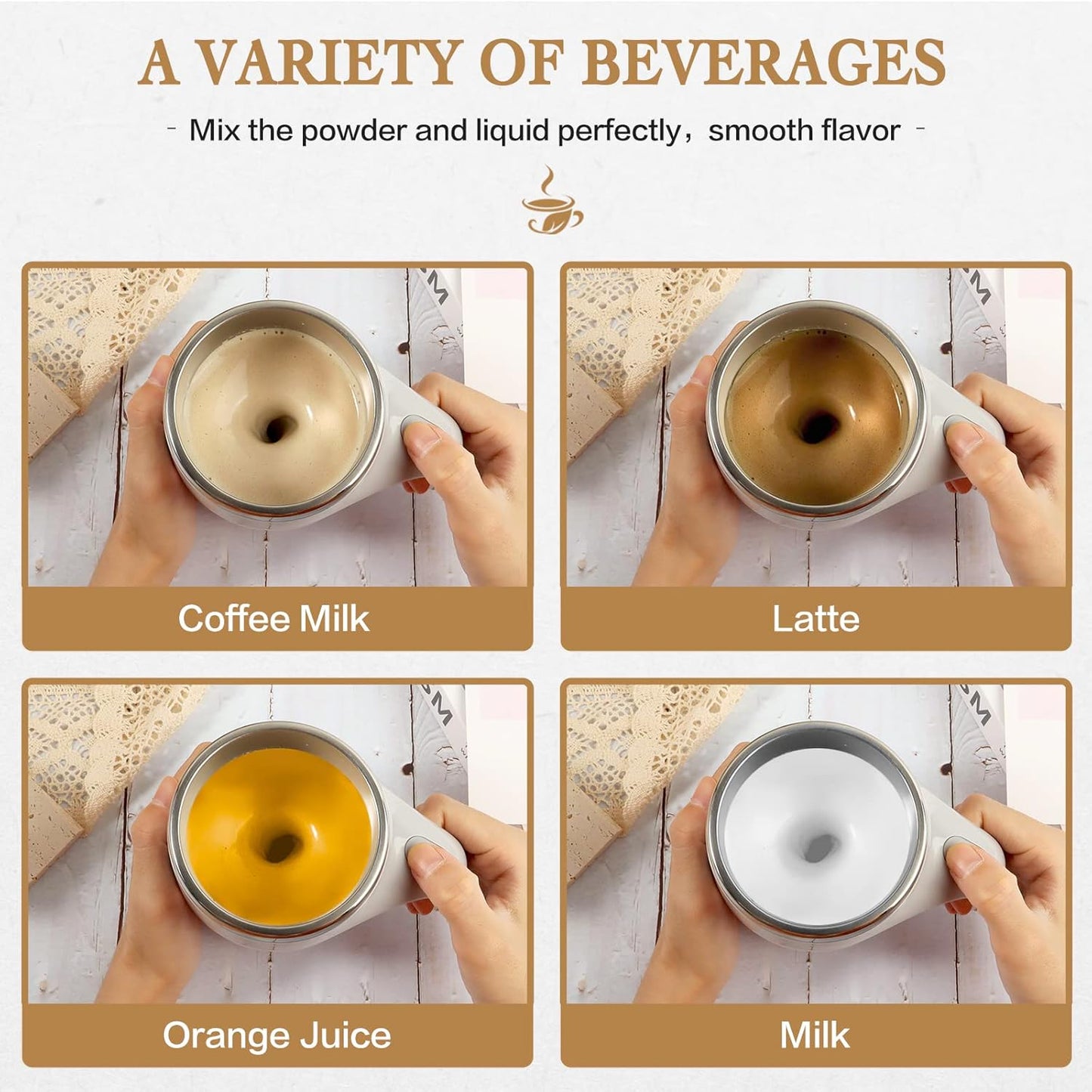 Magnetic Automatic Self-Stirring Coffee Mug