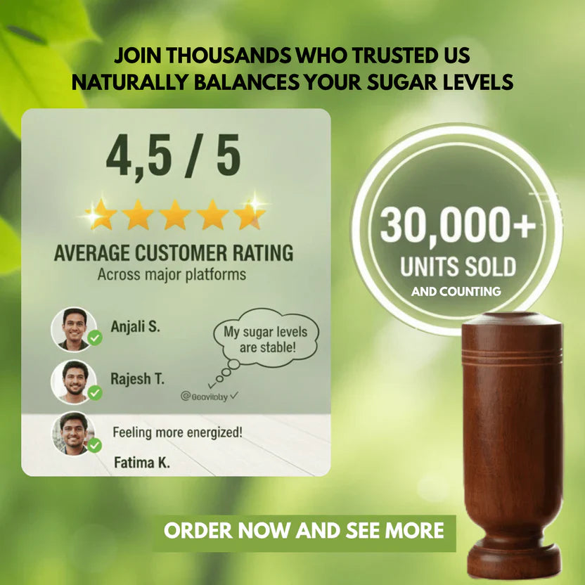 Sugar Balance Wooden Water Glass | Natural Wooden Tumbler | Eco-Friendly Drinkware | Buy 1 Get 1 Free