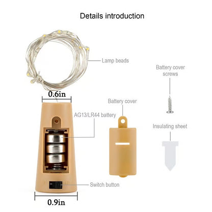 BOTTLE LIGHTS ( Battery Included - Replaceable